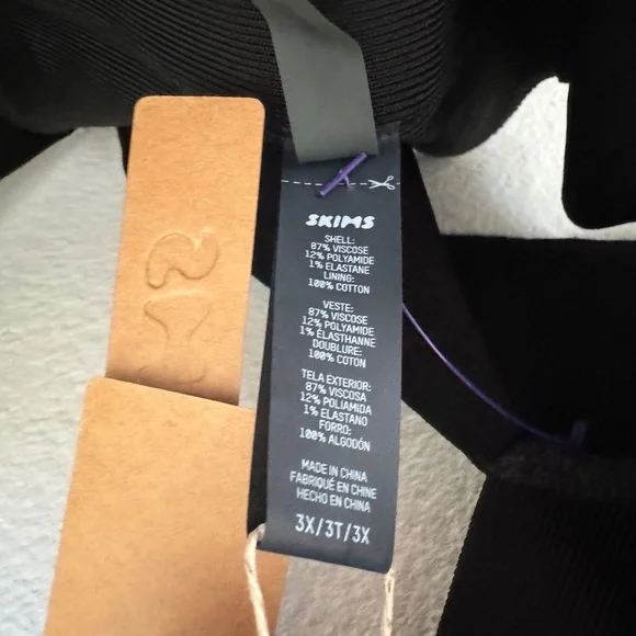 SKIMS Knit Beachwear Bandage Monokini One-piece Swimsuit Onyx Black 3X NWT One Pieces